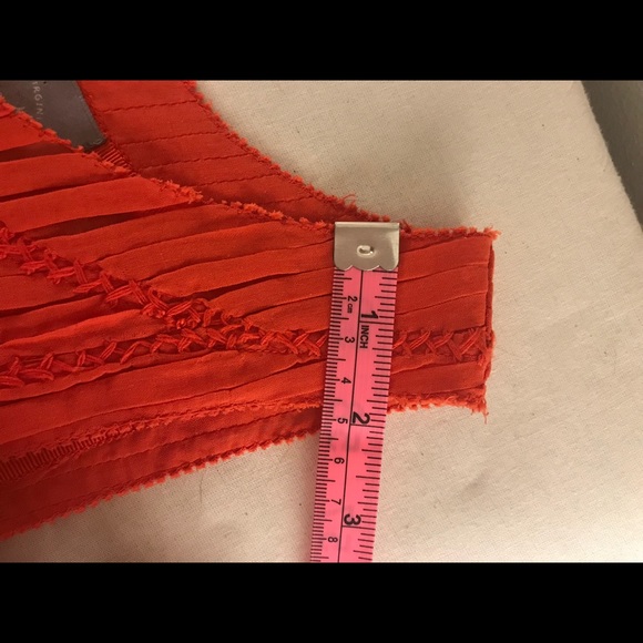 Anthropologie Vanessa Virginia Orange Peplum Top - Picture 4 of 8